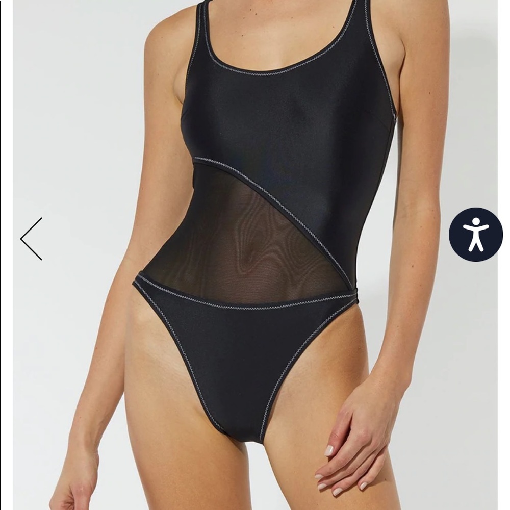 NWT Solid & Striped Black One Piece Swimsuit